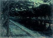 Lesser Ury Abend am Landwehrkanal oil